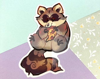 Raccoon - Sticker Vinyl 80mm 3", Die-cut