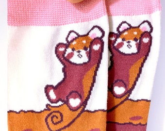 Red Panda - Cotton Socks EU 38-42, US Men 6 - 9,5, US Women 7,5 - 11,5
