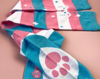 Kitty Long Knee Socks EU 38-42, US Men 6 - 9,5, US Women 7,5 - 11,5