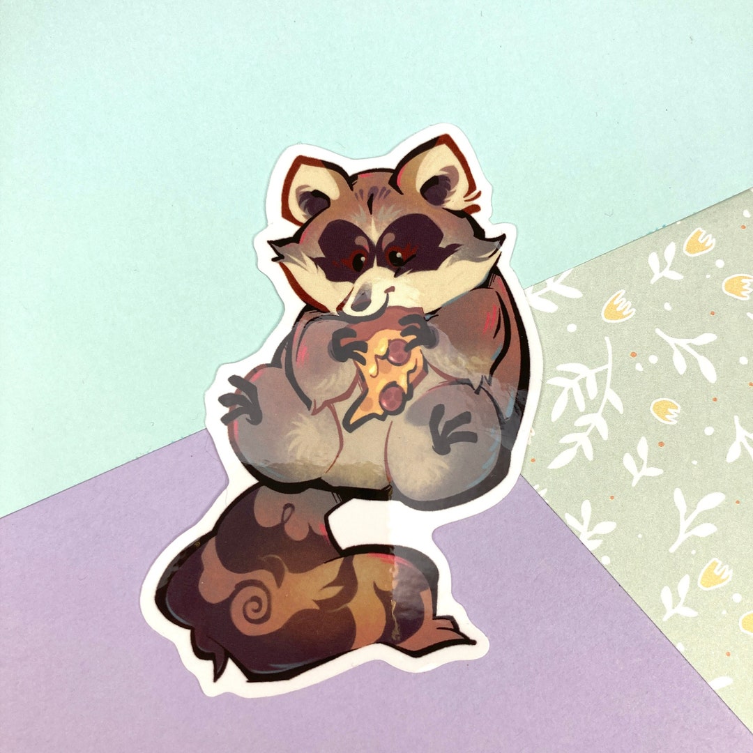 Raccoon - Sticker Vinyl 80mm 3