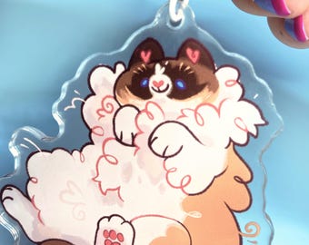 Ragdoll Cat Mochi - 1.9 "5cm Double-Sided Charm, keychain, phone charm