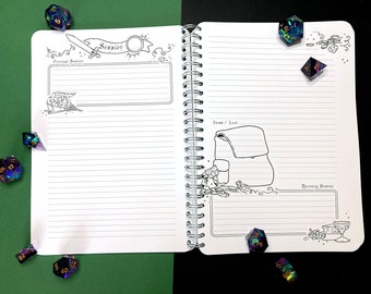 D&D Campaign Notebook Planner Journal - A5, wire-o binding, notes, ttrpg