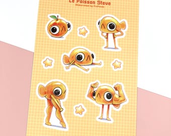 Poisson Steve - Stickersheet, waterproof vinyl