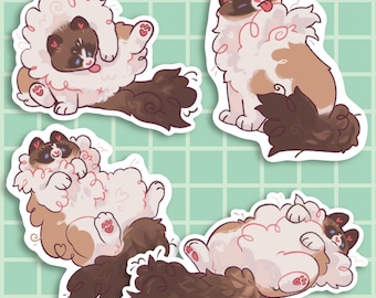 Cat, Ragdoll, Longhair - Stickers Vinyl 8cm 3.1", Die-cut, norwegian forest cat, persian