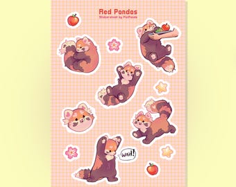 Red Panda - Stickersheet, waterproof vinyl