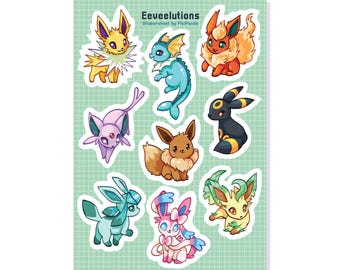 Poke Foxes - Stickersheet, waterproof vinyl