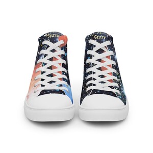 Outer Space Men’s high top canvas shoes, Starry Night, High-end Outer Space Sneakers