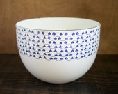 Vintage Kaj Franck Blue and White Enamel and Metal Clover Bowl Finel Arabia Finland