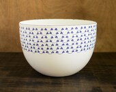 Vintage Kaj Franck Blue and White Enamel and Metal Clover Bowl Finel Arabia Finland