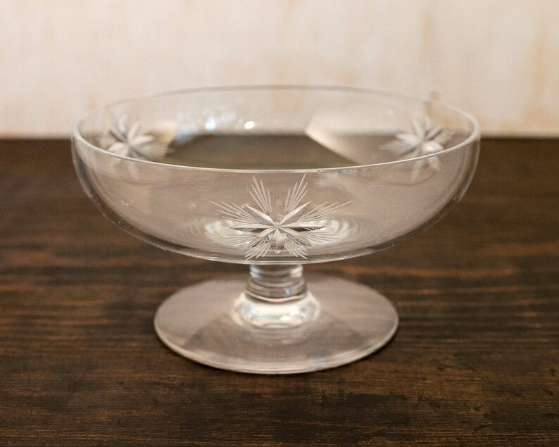 Cut Crystal Dessert Bowl With Star Pattern Candy Dish Etsy
