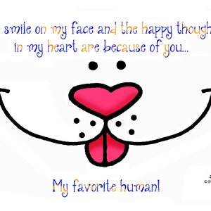 My Favorite Human funny dog cartoons greeting cards mugs tee shirts mouse pads pets animals