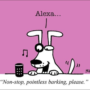 Alexa Barking funny dog cartoons greeting cards mugs tee shirts mouse pads pets animals
