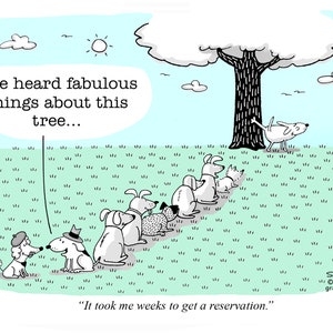 Tree Reservation funny dog cartoons greeting cards mugs tee shirts mouse pads pets animals
