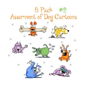 8 Pack #2 Funny Dog Cartoons greeting cards card packs graham sale