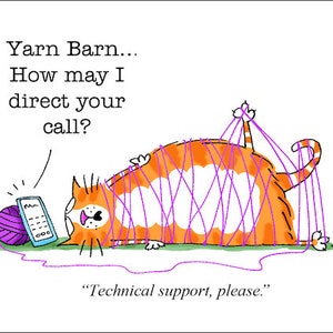 Yarn Barn funny cat cartoons greeting cards mugs tee shirts mouse pads pets animals