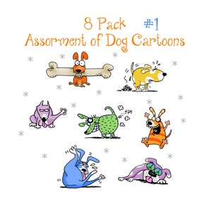 8 Pack #2 funny dog cartoons greeting cards card packs graham sale