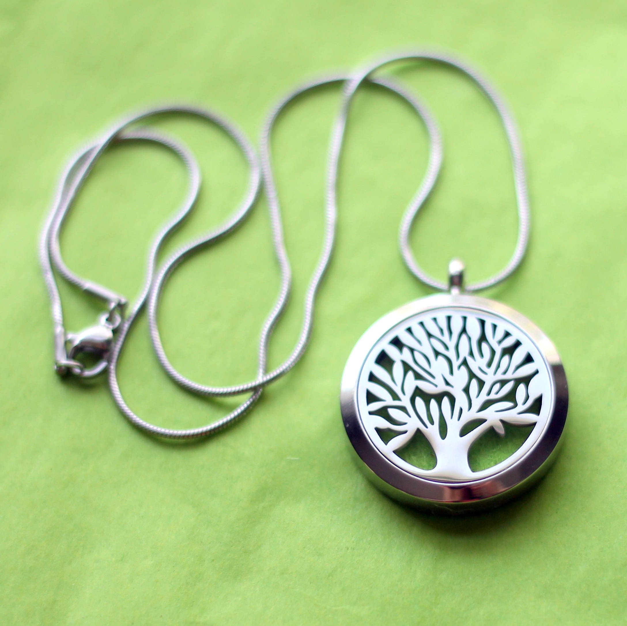 Aromatherapy Locket Tree of Life Necklace Stainless Steel Etsy