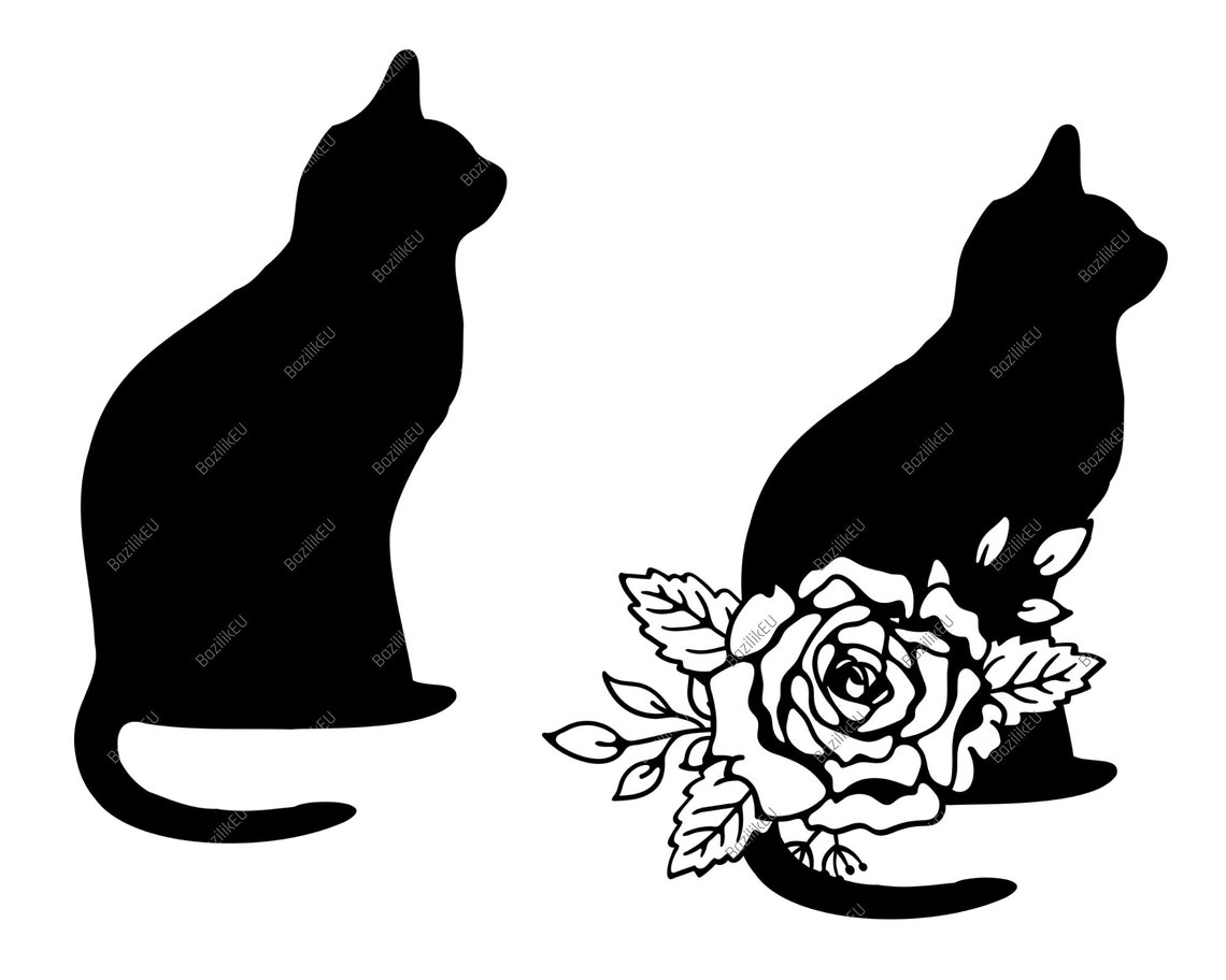 Floral Cat SVG descarga digital instantáneo animales de | Etsy
