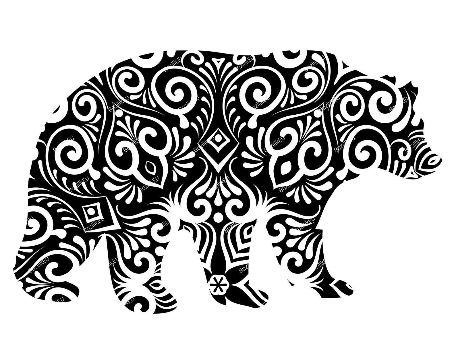 Mandala Ours SVG Téléchargement numérique Ours Clipart SVG | Etsy
