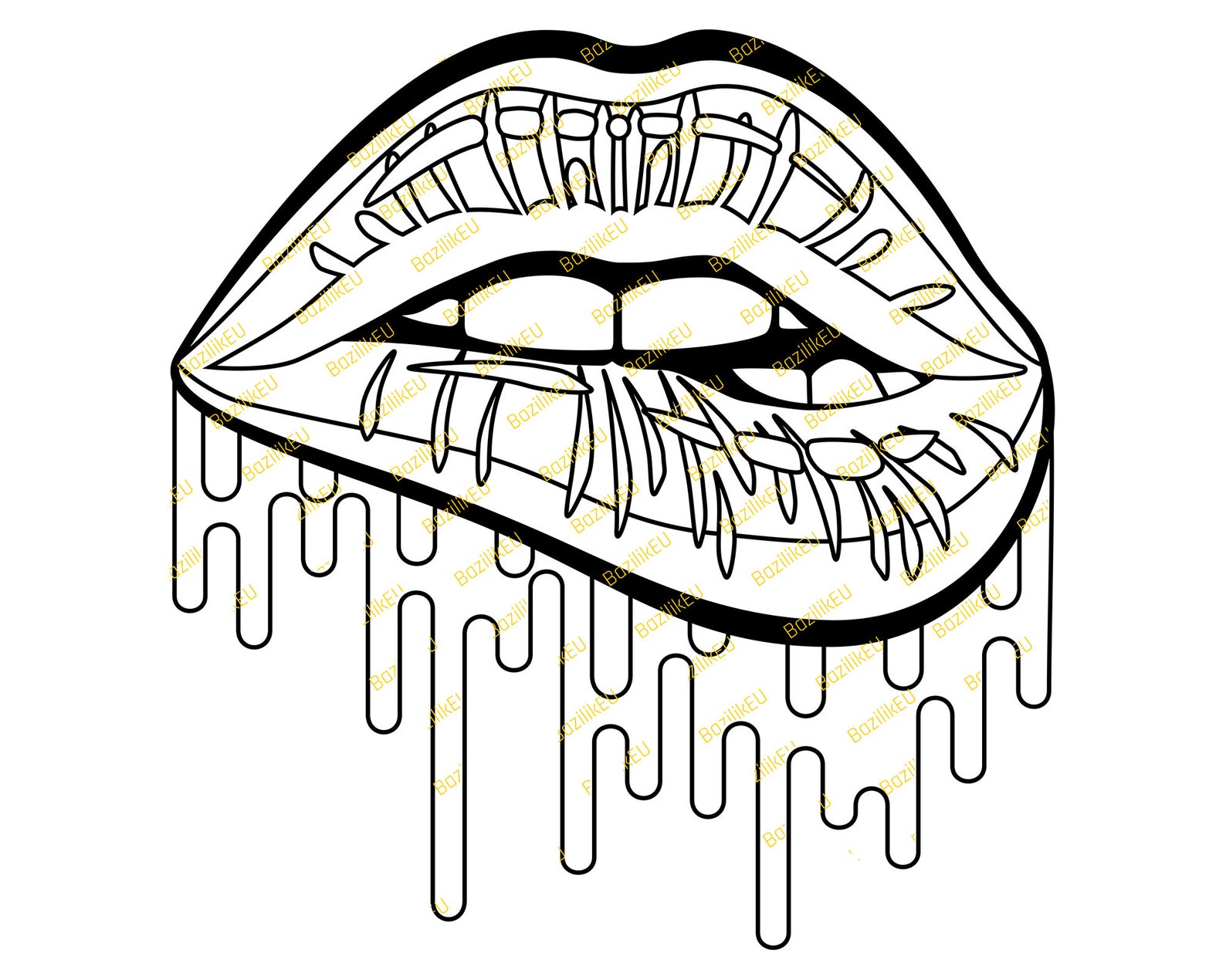Golden Lips SVG Lip Biting Dripping Lips SVG Gold Glitter | Etsy