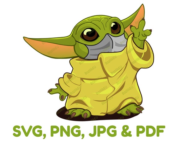 Download Baby Yoda SVG with mask Sublimation Designs PNG Graphic | Etsy