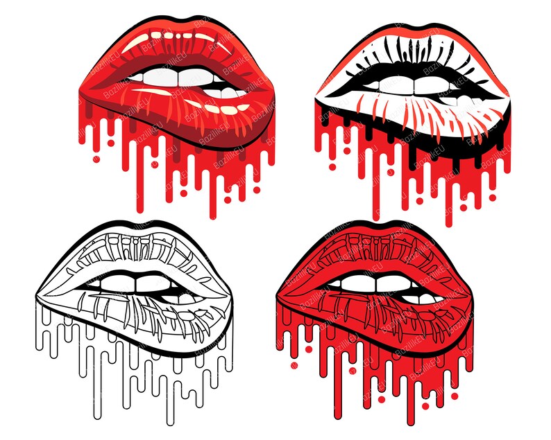 Dripping Lips Svg Sexy Biting Lips Png Svg Bleeding Lips Etsy