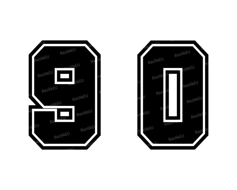 Jersey Numbers SVG Etsy