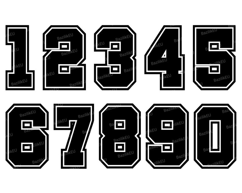 Jersey Numbers SVG Etsy