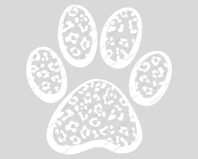 Cat Paw Print SVG Vector Animal Paw svg Pet Paw Print SVG Leopard Print