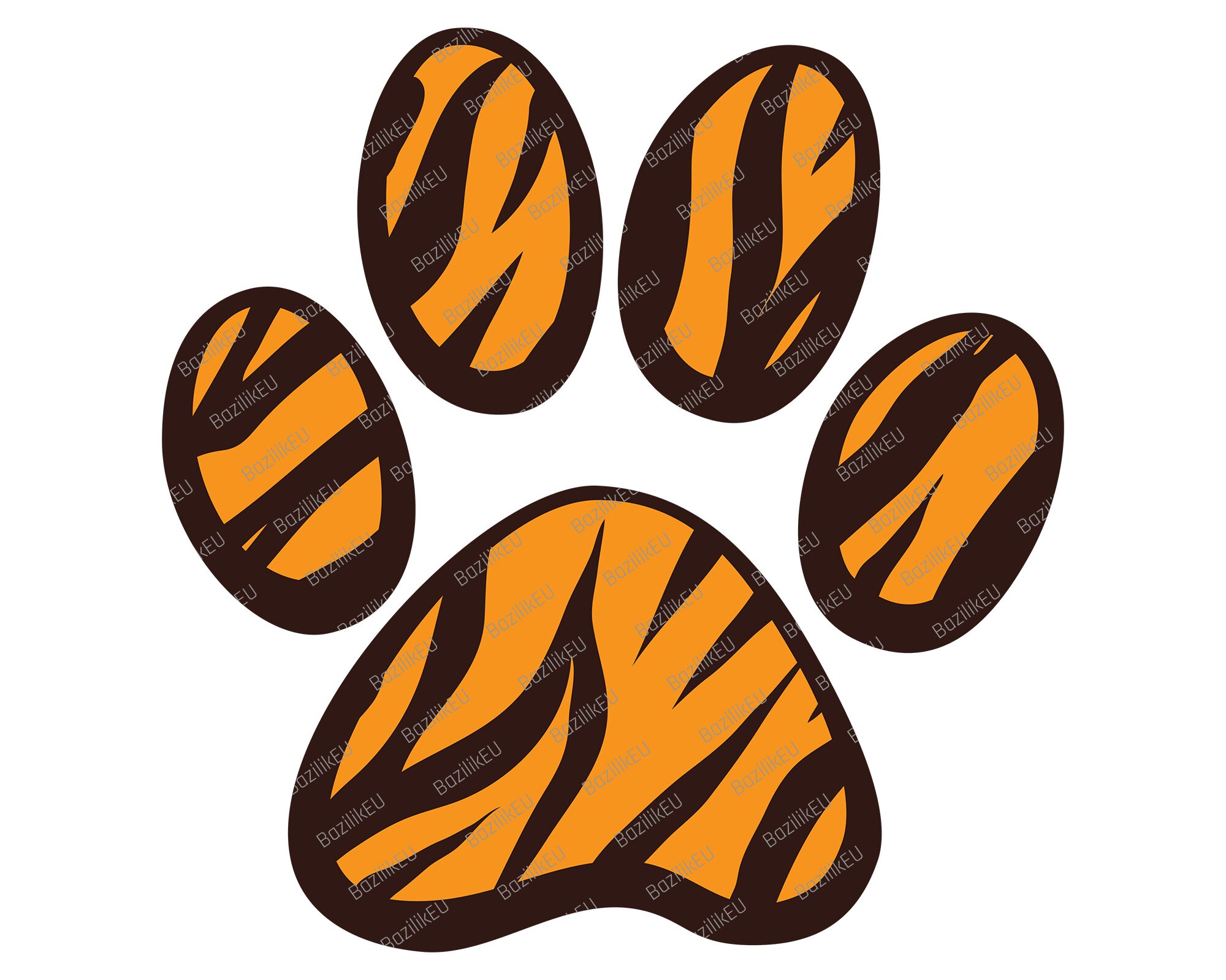 Download Tiger Print Paw Svg Dog Paws Pet Paw Print Svg Cat Paw Etsy