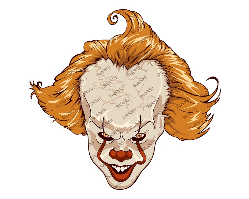 Pennywise SVG IT Clown Pennywise face Scary Clown Etsy