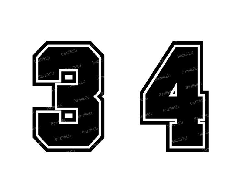 Jersey Numbers SVG Etsy