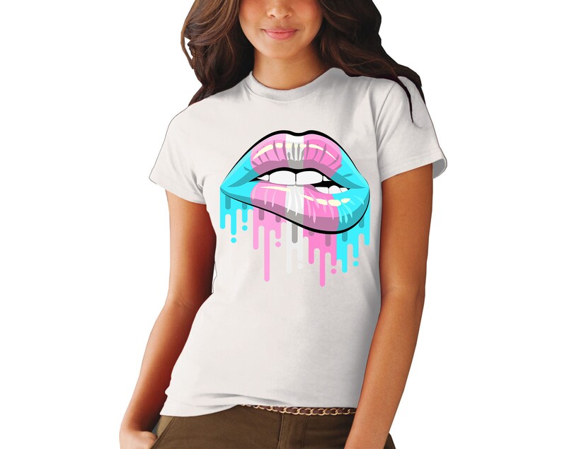 Transgender Pride Lips SVG Dripping Lips Lip Print | Etsy
