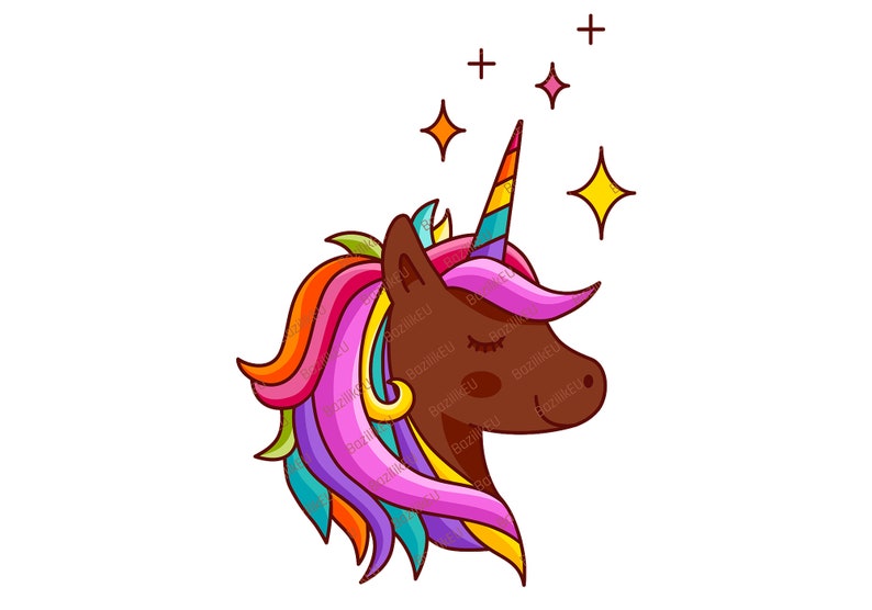 Download Afro Unicorn SVG Printable Clipart Afro Unicorn Face SVG ...