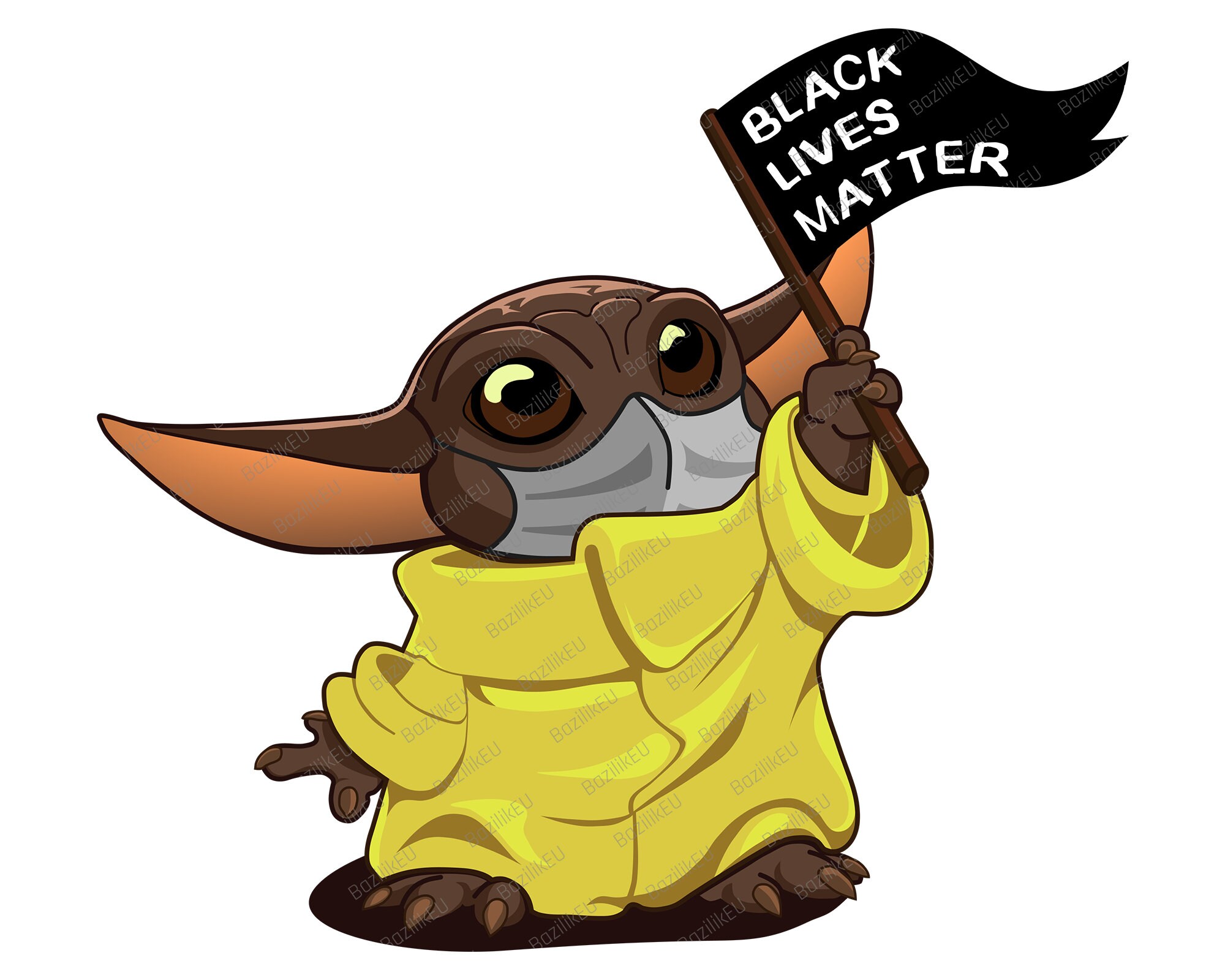 Download Black Lives Matter Svg Printable Black Baby Yoda Svg Black Etsy