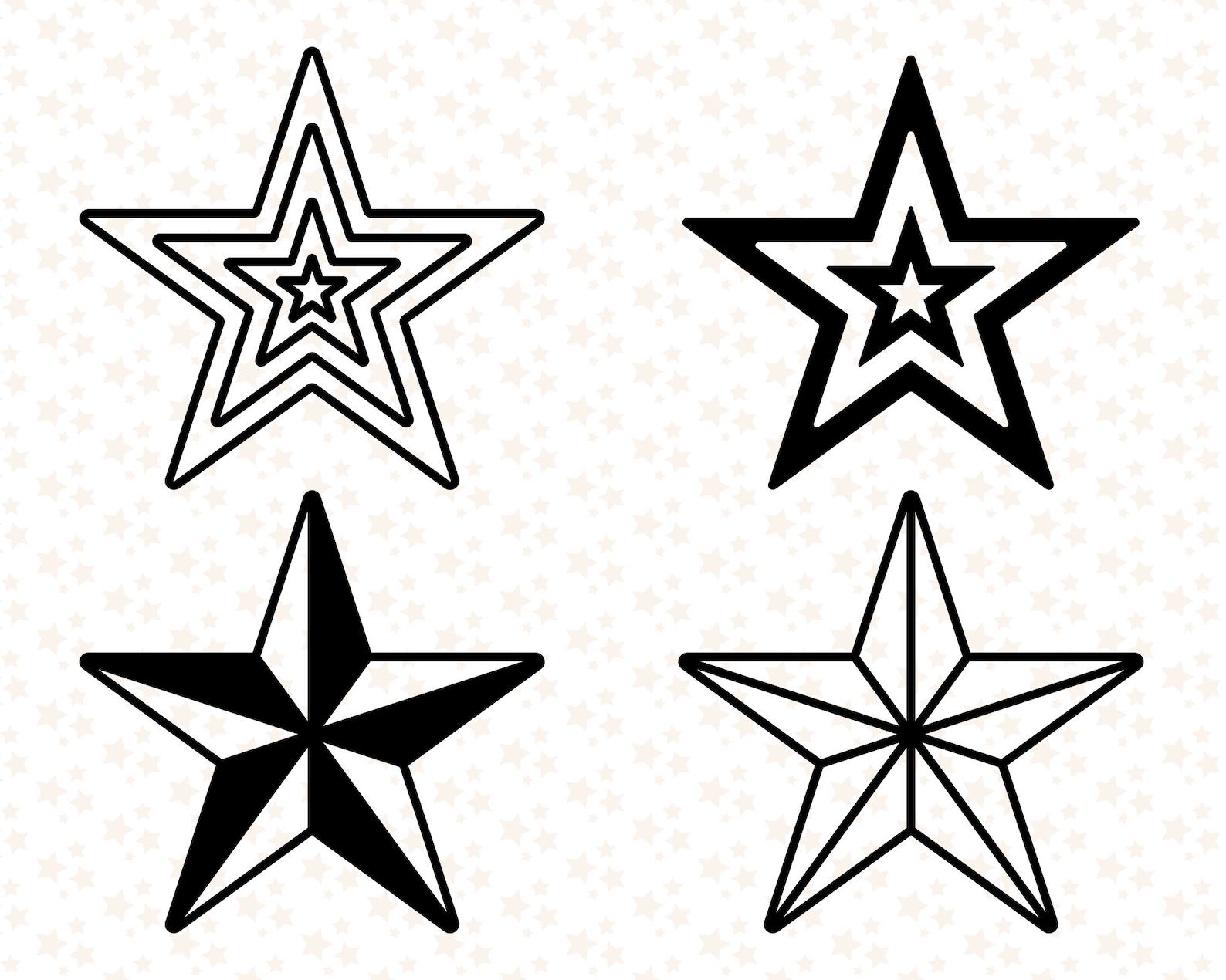 Star Svg Bundle Instant Download Star Outline Svg Shape Vinyl Etsy