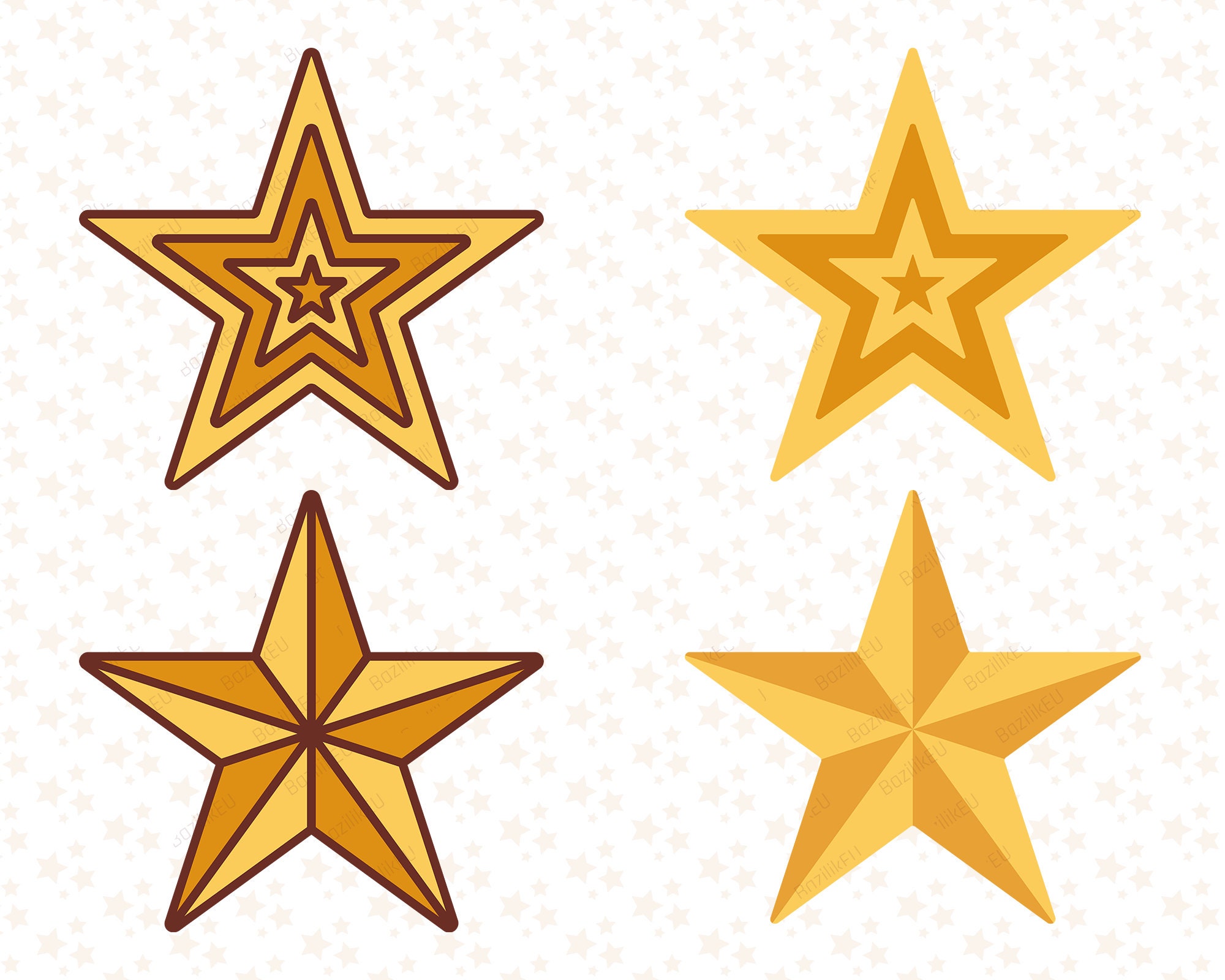 Stern SVG Bundle Instant Download Stern Umriss SVG Form Vinyl | Etsy