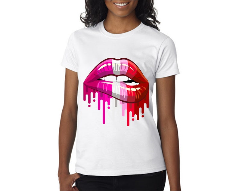 Lesbian Pride Lips SVG Dripping Lips Lip Print Lesbian Art | Etsy