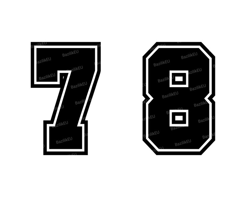 Jersey Numbers SVG Etsy