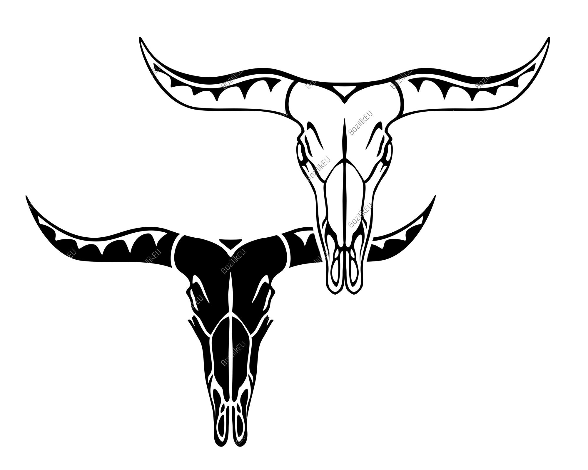 Cow Skull Svg Files For Cricut Digital Download Texas Cow Etsy