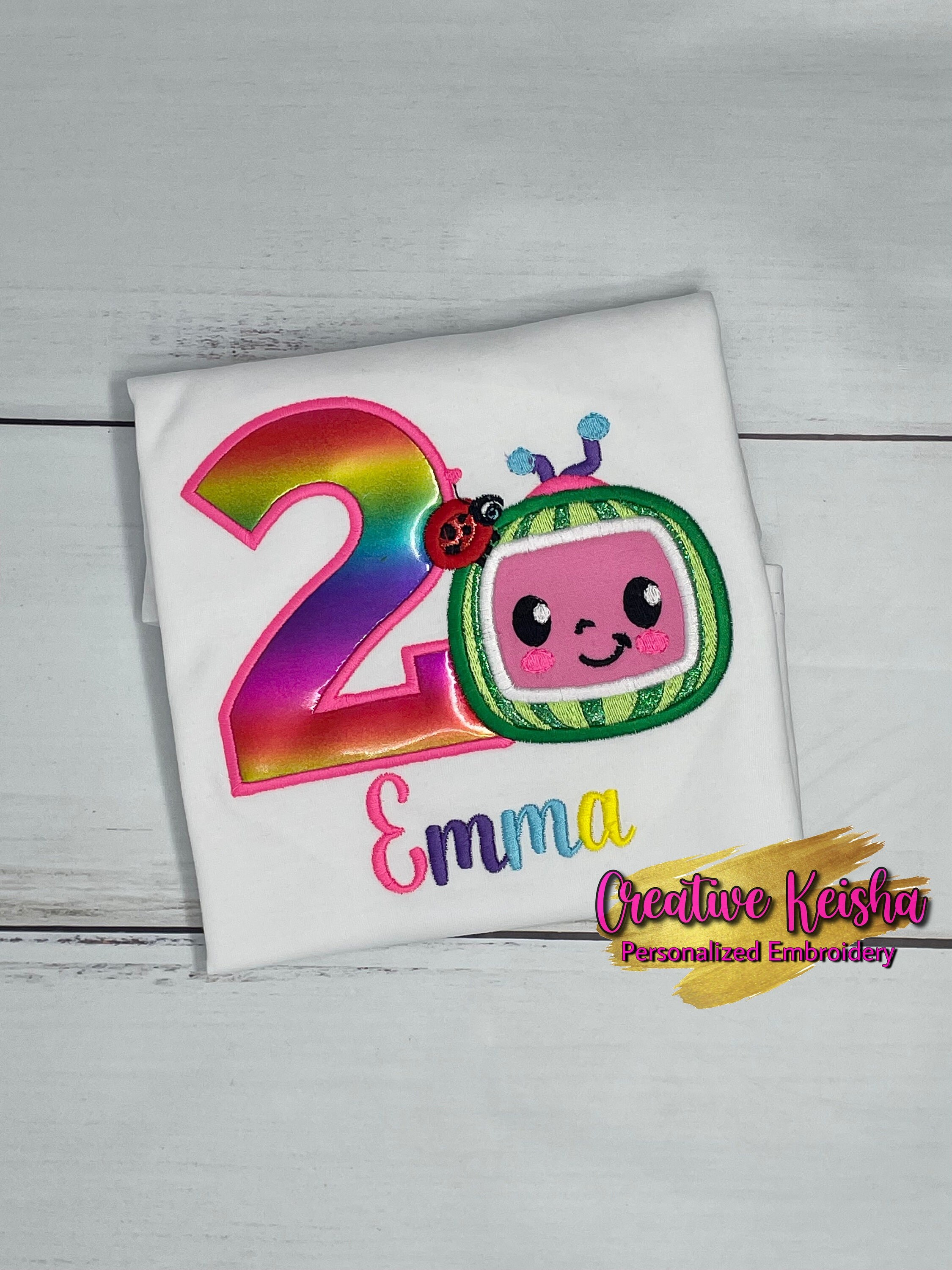 Girl Cocomelon Shirt cocomelon Party Embroidered Cocomelon - Etsy