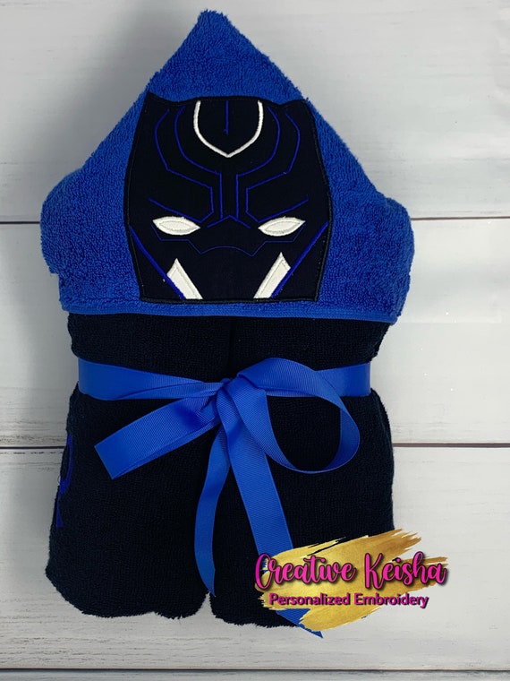 Hooded Black Panther Towel Hooded Black Panther Bath Towel Etsy