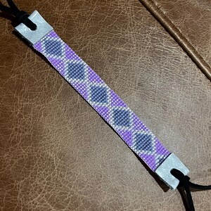 Beaded Loom Bracelet, Beaded Bracelet, Leather Beaded Bracelet, Leather Bracelet