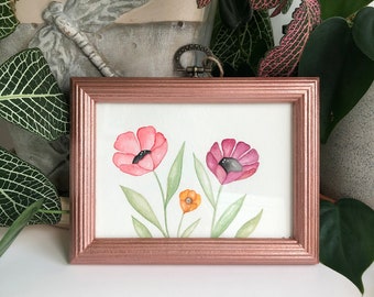 Watercolor Poppies | Framed