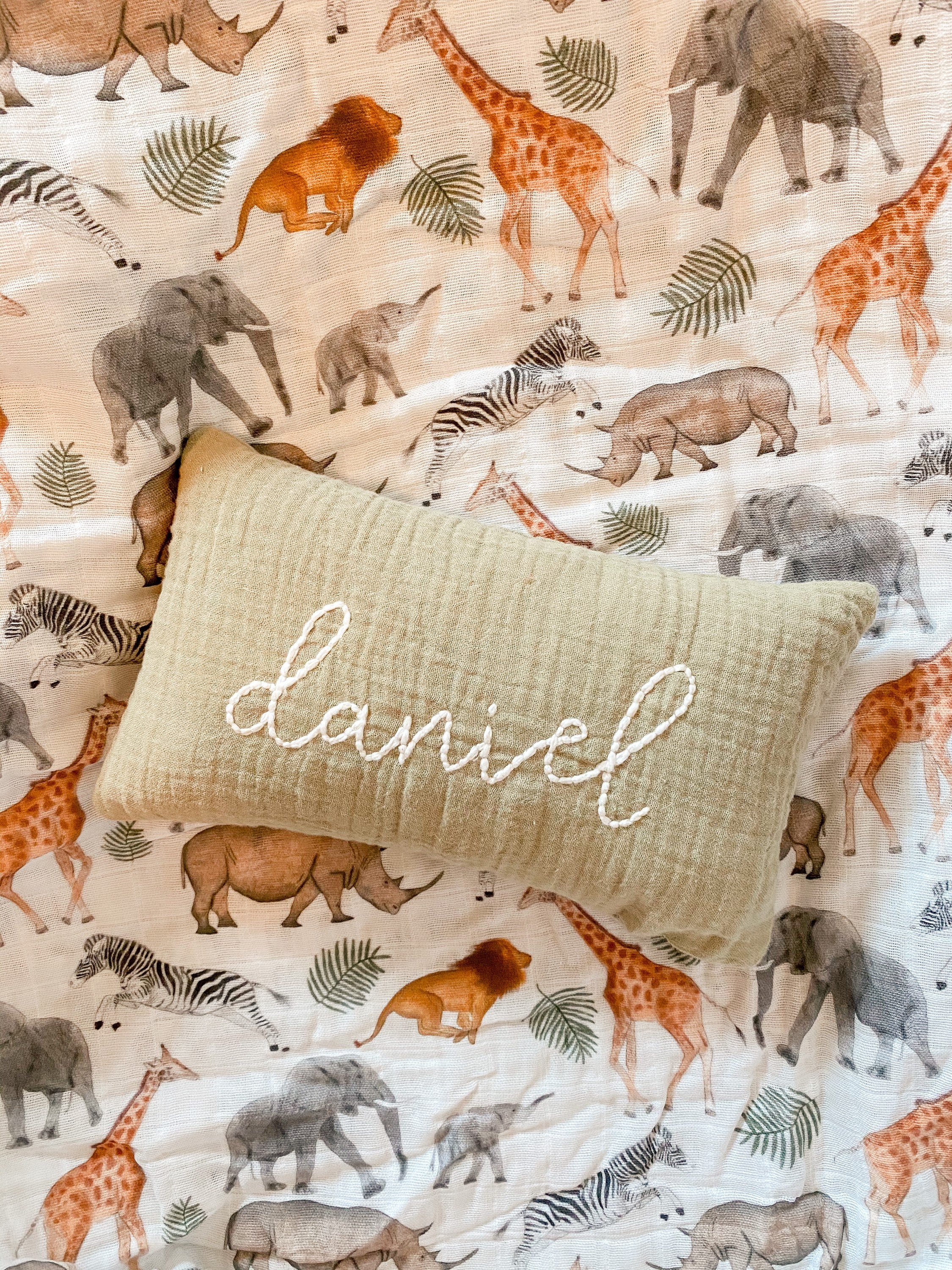Hand Embroidered Baby Gifts, Personalized Nursery Pillow, Name Baby P…