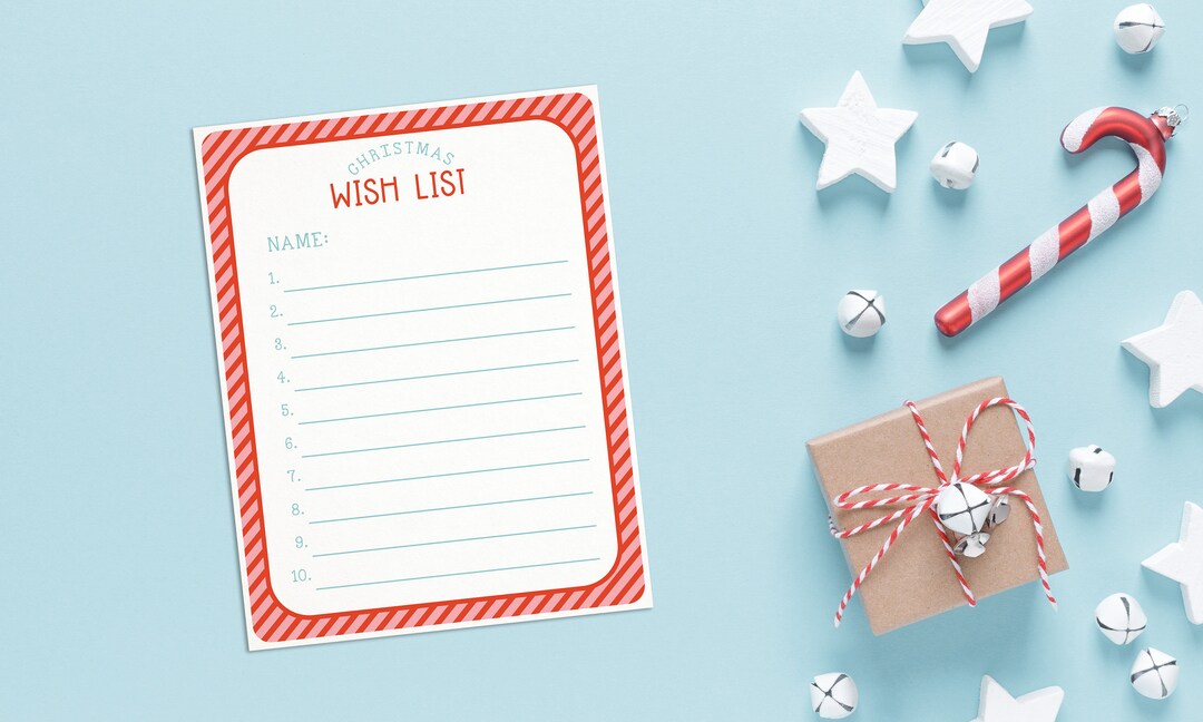 Printable Christmas List, Kids Activity Page - Etsy