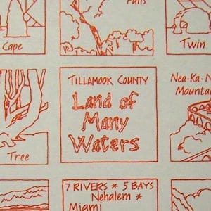 Redwork Embroidery Pattern - Tillamook Landmarks with Erasable Tracing pen