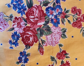 Vintage Folkart Fabric Yardage