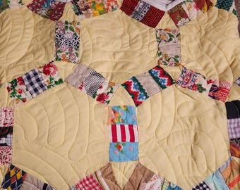Vintage Hand-Pieced Quilt - Restored