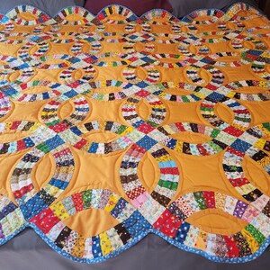 Retro 1960s Double Wedding Quilt